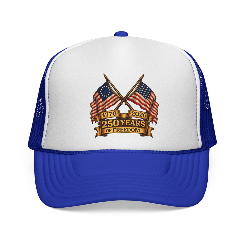 250 Years of Freedom 1776-2026 Trucker Cap | Anniversary Patriotic Hat