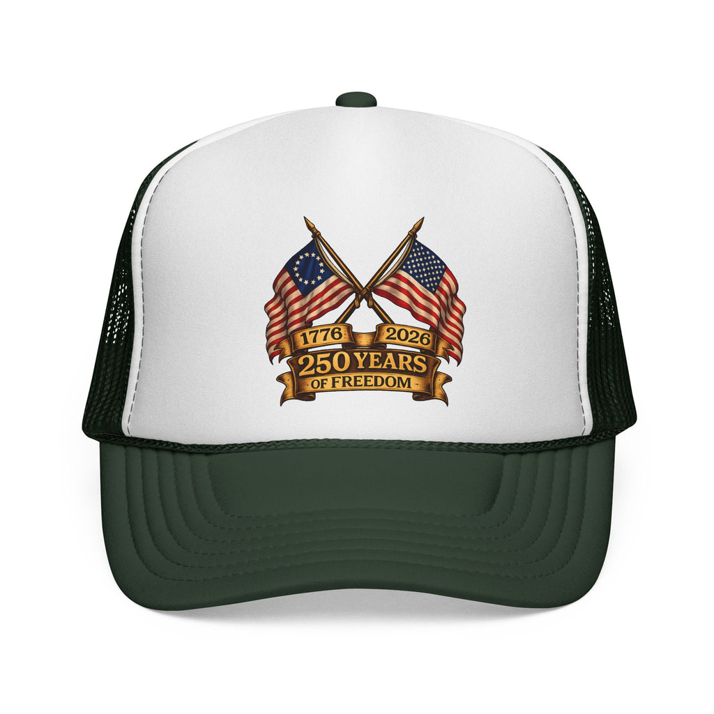 250 Years of Freedom 1776-2026 Trucker Cap | Anniversary Patriotic Hat