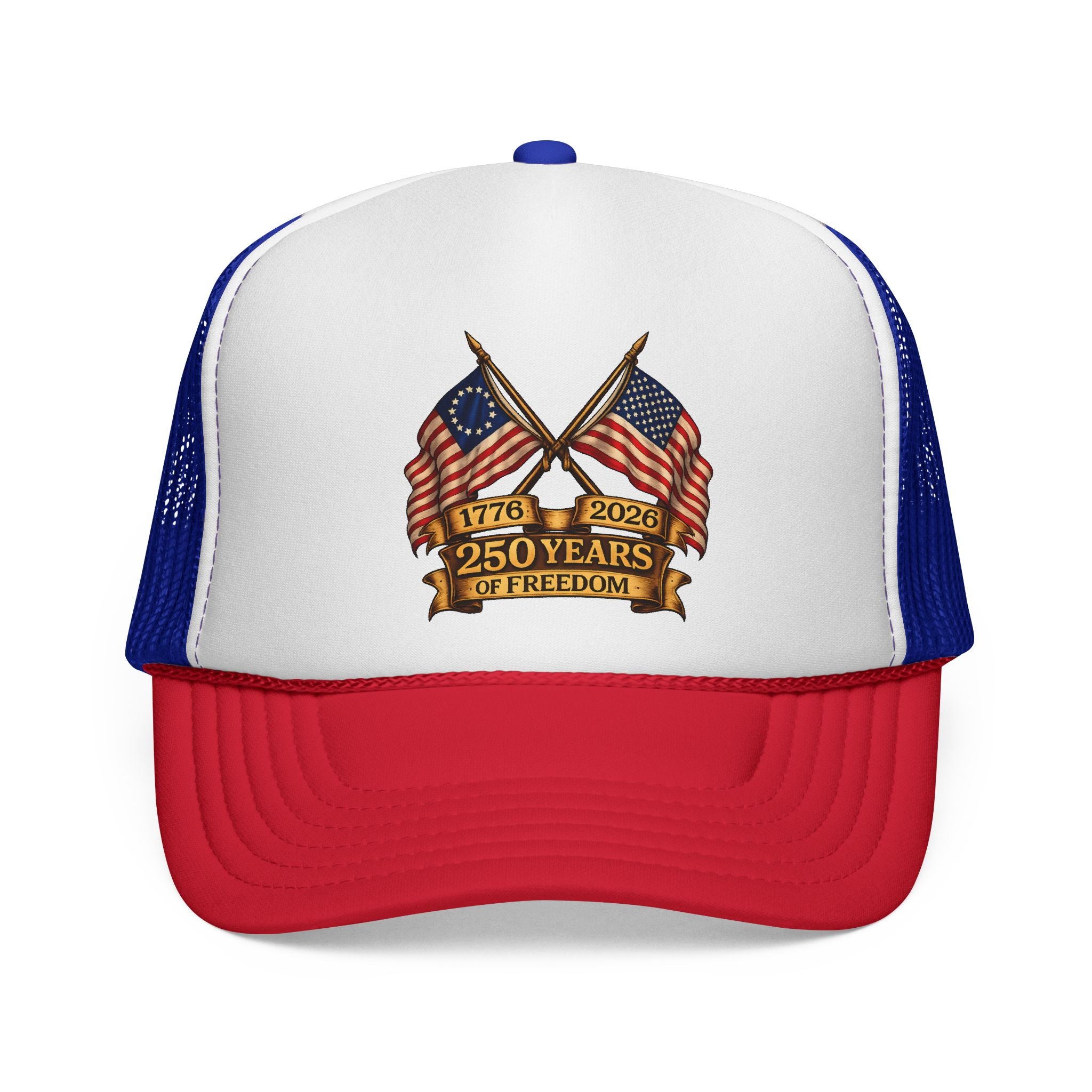 250 Years of Freedom 1776-2026 Trucker Cap | Anniversary Patriotic Hat